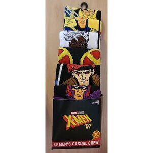Men's Marvel X-men ‘97 casual crew Socks 6 Pairs Pk Sz 6-12 hyp new